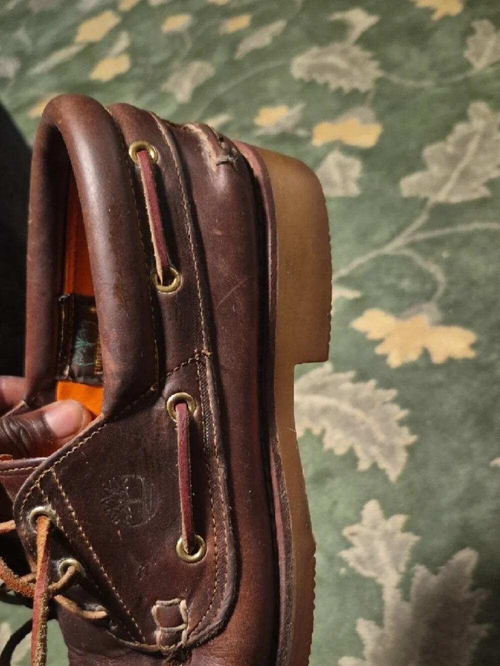 Timberland Dark Brown Leather Moc Toe Boat Shoes
